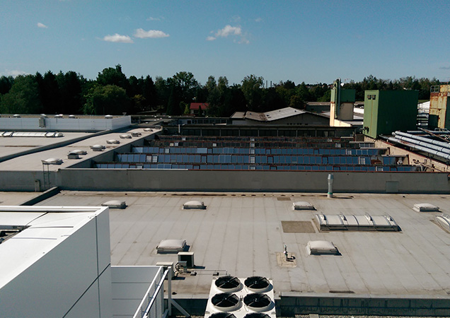 Sonnengeschütztes Drahtglas im Dach von Hahn Sonnenschutz